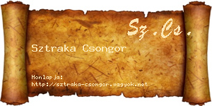 Sztraka Csongor névjegykártya